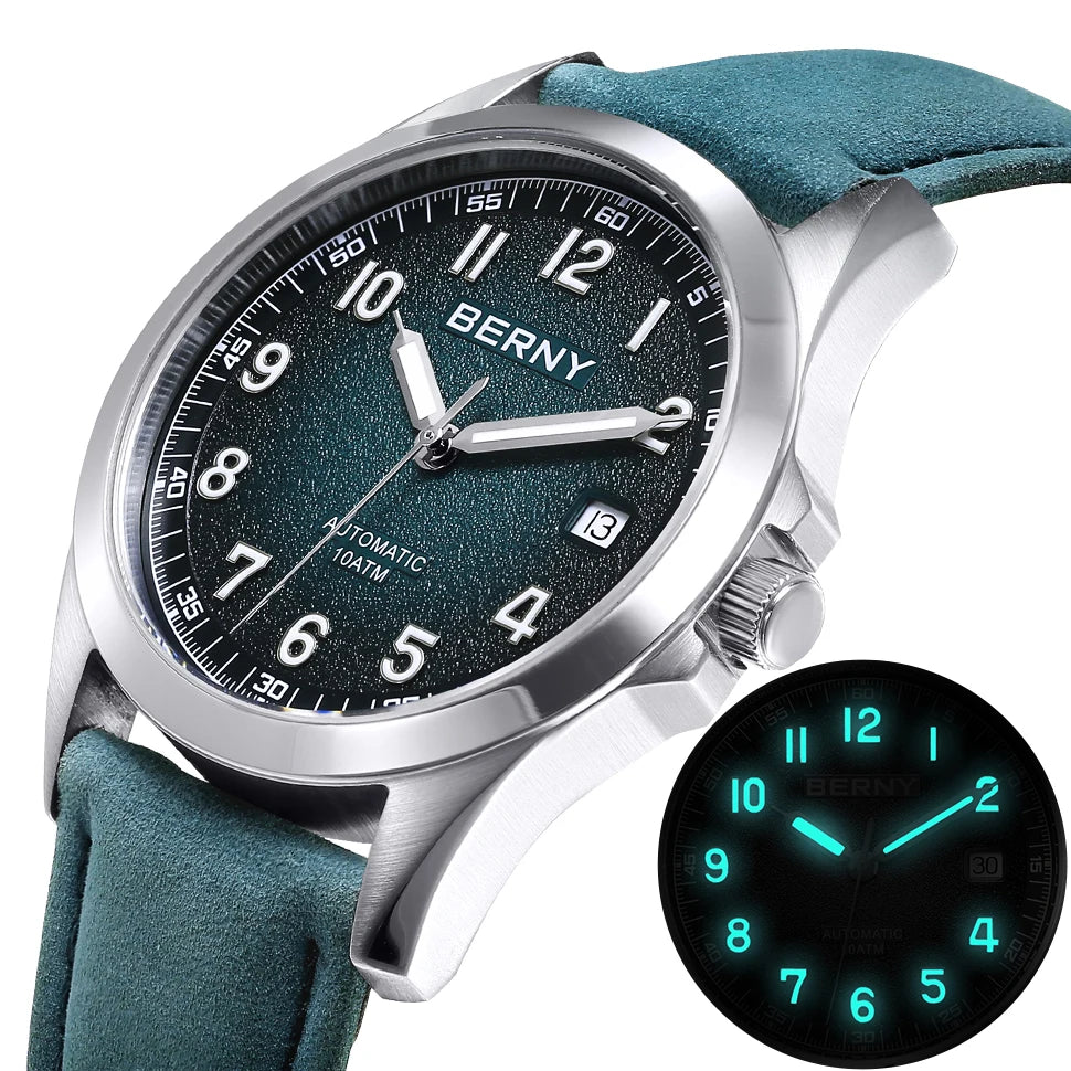 BERNY Automatic Watch Men Seagull Mechanical.