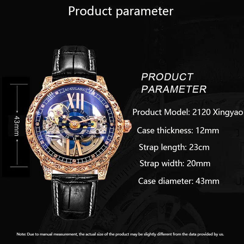 Men Mechanical Watches Luxury Transparent Automatic.