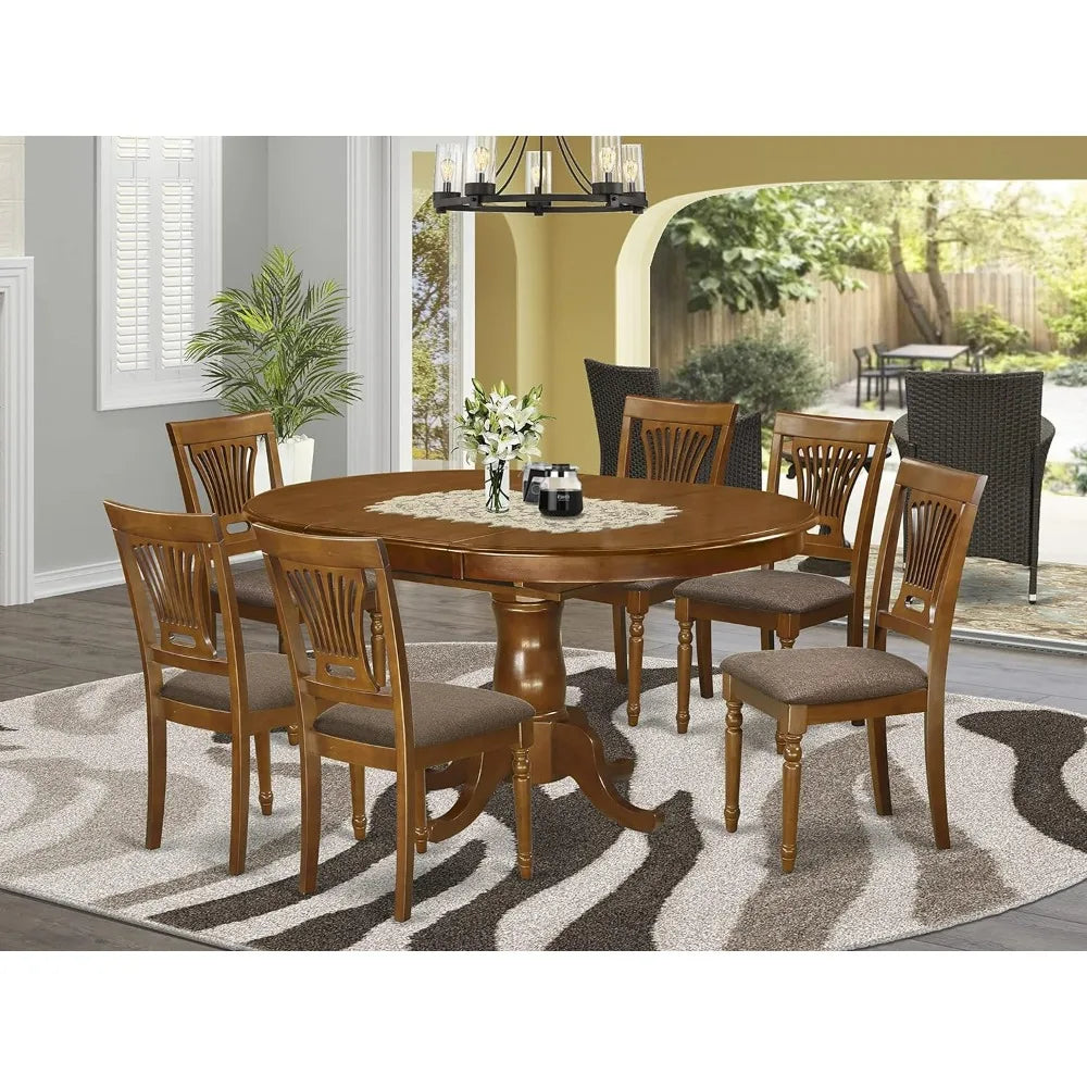 Elegant 7-Piece Oval Table Set.