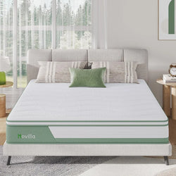 Mattress Queen, 12 Inch 5-Zone Hybrid Mattress with GelFoam for Pressure Relief & Cool Night, Midume Firm Queen Mattress