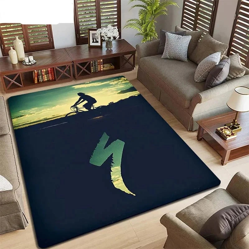 Fashion Art Print S-specialized Bicycle Logo Carpet Living Room Tea Table Sofa Kitchen Table Floor Mat Bedroom Non slip Rug Gift