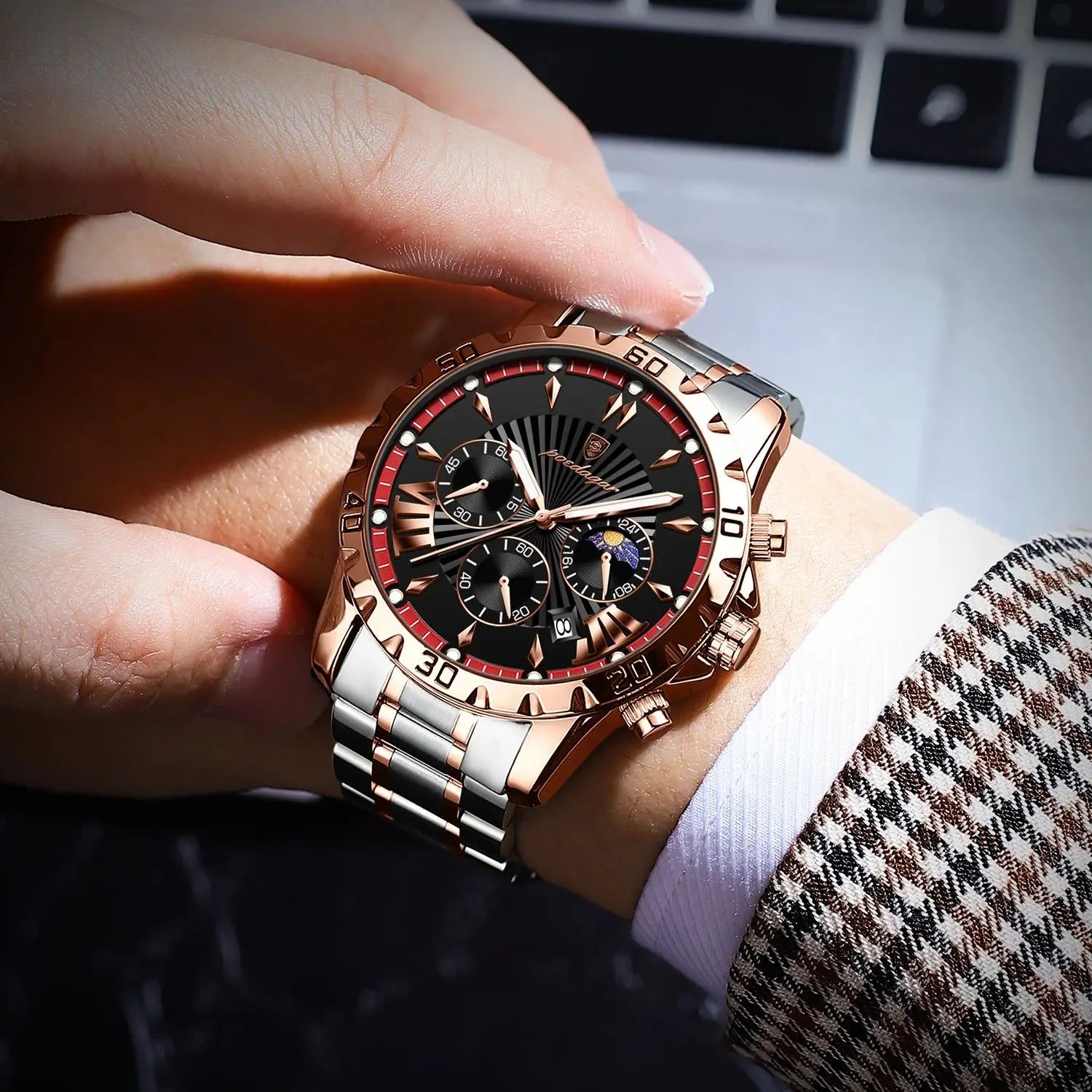 POEDAGAR Luxury High Quality Watch for Man Waterproof .