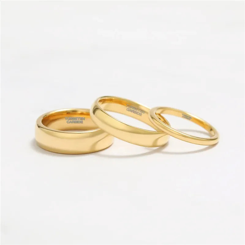 Gold Color Tungsten Ring Couple for Men Women.