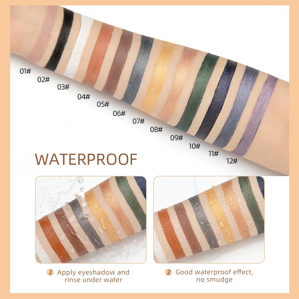 12 Colors Highlighter Eyeshadow Pencil Waterproof.