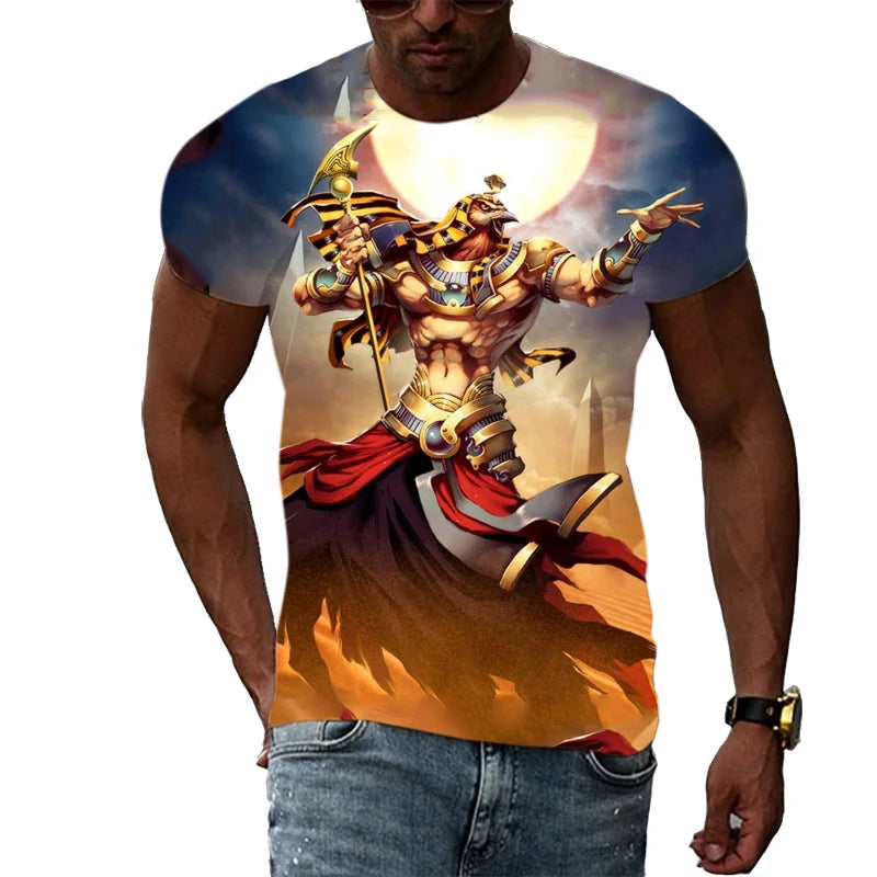 New Fashion Cool Style Anubis 3d Print Men's T Shirt.