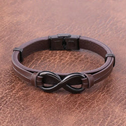 Fashion New Style Leather Bracelet Infinity Logo Special Popular Pattern Men's Bracelet Wrist Chain Valentine's Day Jewelry Gift