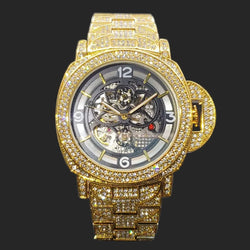 Gold Mechaincal Watch For Men Luxury Diamond.