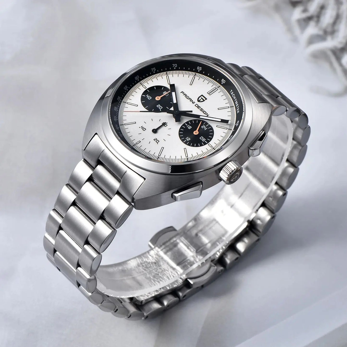 PAGANI DESIGN 2024 New Panda Dial Men's Luxury Quartz Watch.