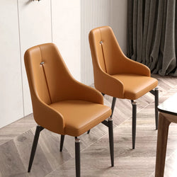 Nordic Luxury Leather Dining Chairs - Minimalist Design for Home, Cafe, and Restaurant.