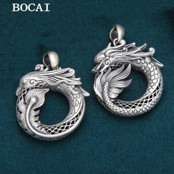 Pure Silver Personalized Brand Dragon and Phoenix