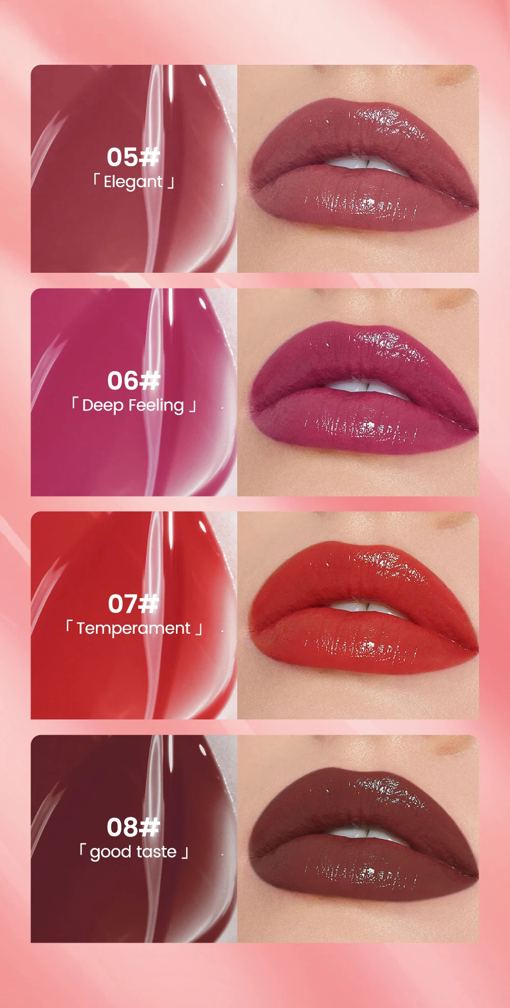 QIBEST Waterproof Lip Gloss Mirror Lipgloss Glaze Moisturizing Water Glossy Lip Gloss Shine Liquid Lipstick Lasting Makeup New