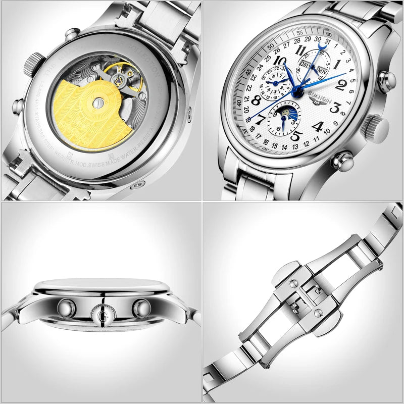 GUANQIN Mechanical Luxury Moon Phase Men&