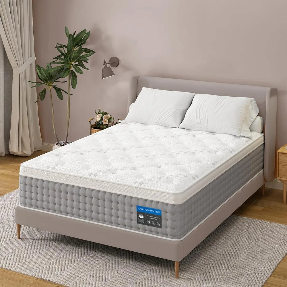 King Mattress 12 Inch - Hotel-Collection Hybrid Mattress Pain Relief - Deep Sleep Firm Mattress Extra Lumbar Support