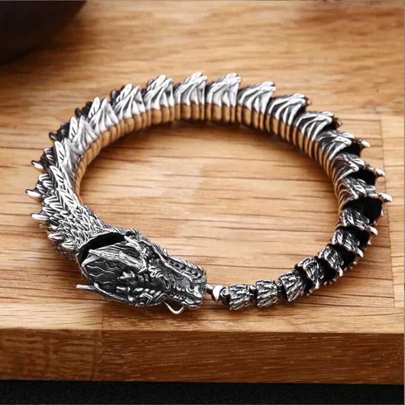 Handcrafted 100% 925 Sterling Dragon Bracelet.