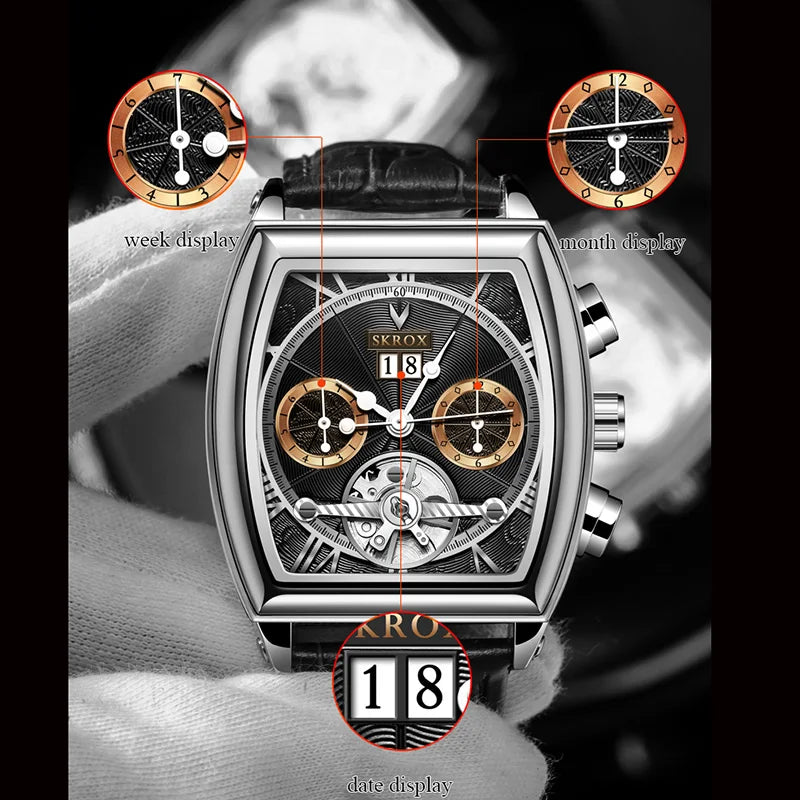 Luxury Tourbillon Automatic Mechanical Watch for Men.