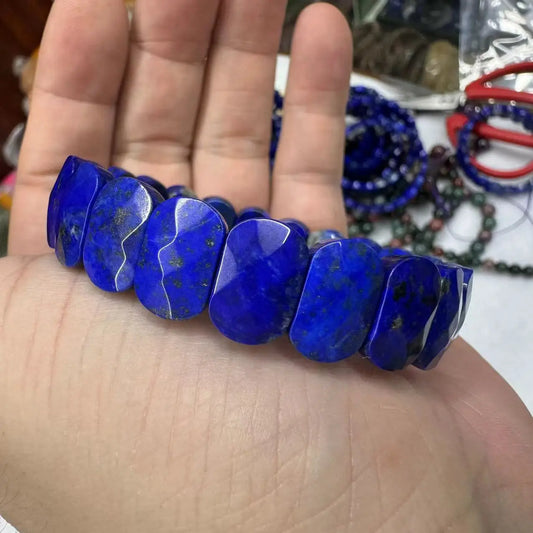 Grade Natural Lapis Stone Beads Bracelet.