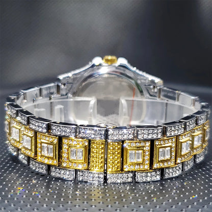 New Luxury Diamond Men Watch Iced Out Stainless.