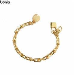 Donia jewelry European and American fashion small ball bamboo single circle chain titanium steel bracelet luxury gift