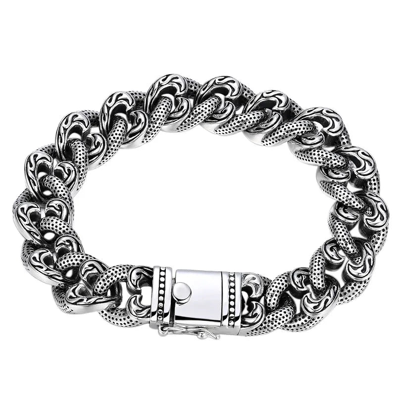 Silver Personality Love Pattern Bracelet Male