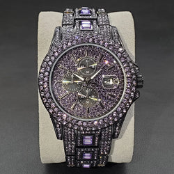 Colorful Rhinestone Men's Luxury Quartz Watch.