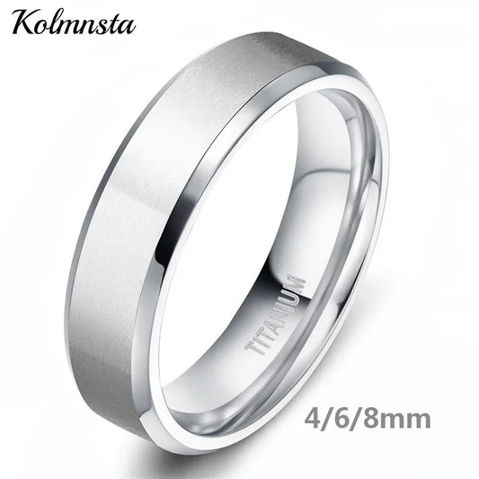 Silver Men's Titanium Ring, Crafted from durable titanium.