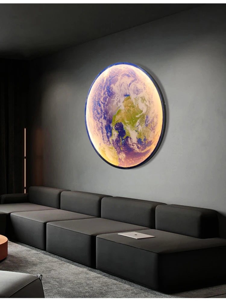 Northern Europe Modern Fashion Creative Moon Earth Wall Lamp Living Room, Bedroom Study Restaurant Decoration LED Wall Lamp