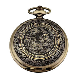 Quartz Dragon Series Pocket Watch - Analog Bronze.