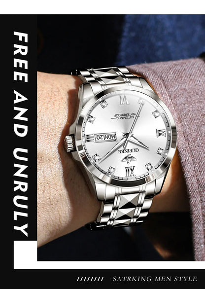 OUPINKE 3262 Couple Watches for Men Women Dual Calendar Display Waterproof Lover Wristwatch Luxury Brand Original Couple Watch