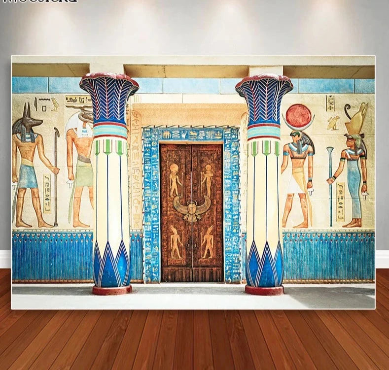 Ancient Egyptian Mural Photography Background.