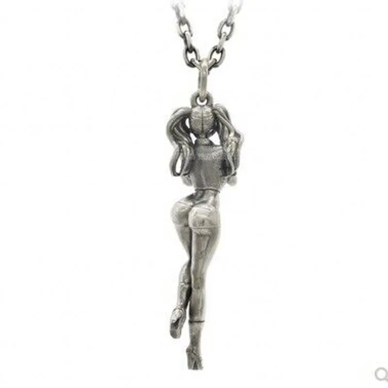 New S925 Silver Personality Retro Beauty Pendant Couple Gift