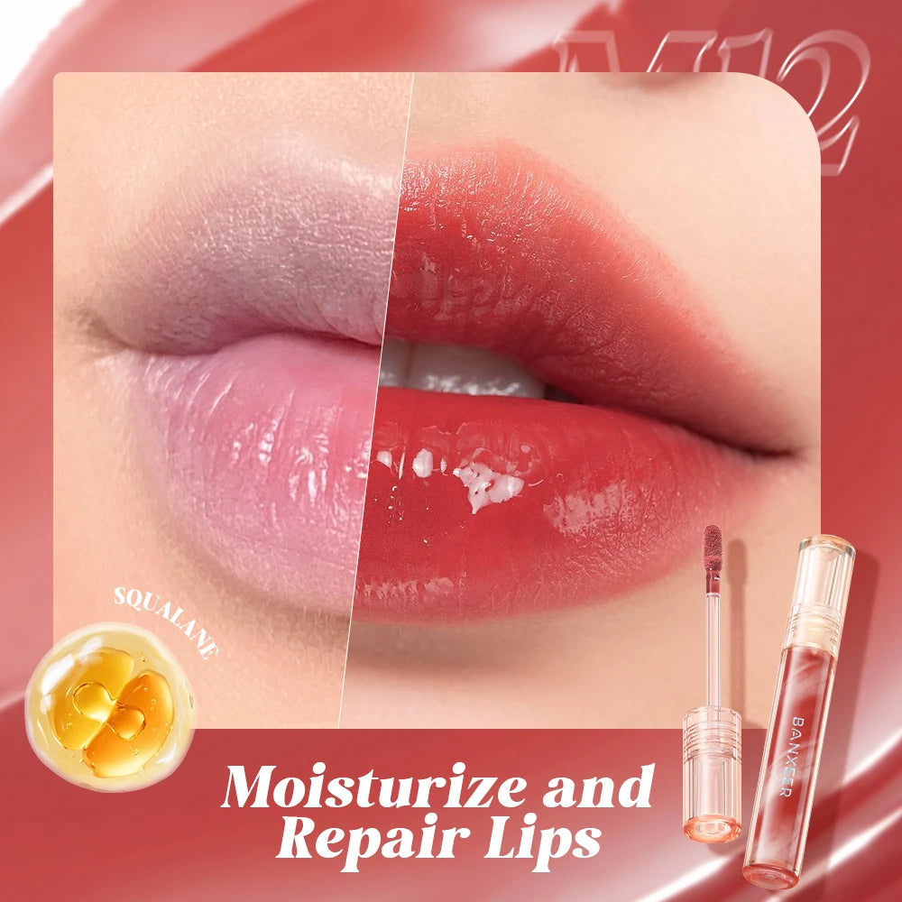 BANXEER Lip Gloss Lip Glaze Moisturizing Lightweight Non-sticky.