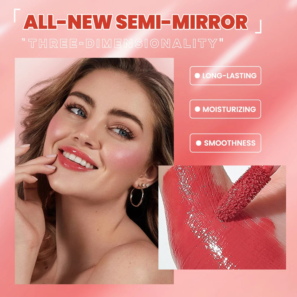 Waterproof Lip Gloss Mirror Lipgloss Glaze Moisturizing.