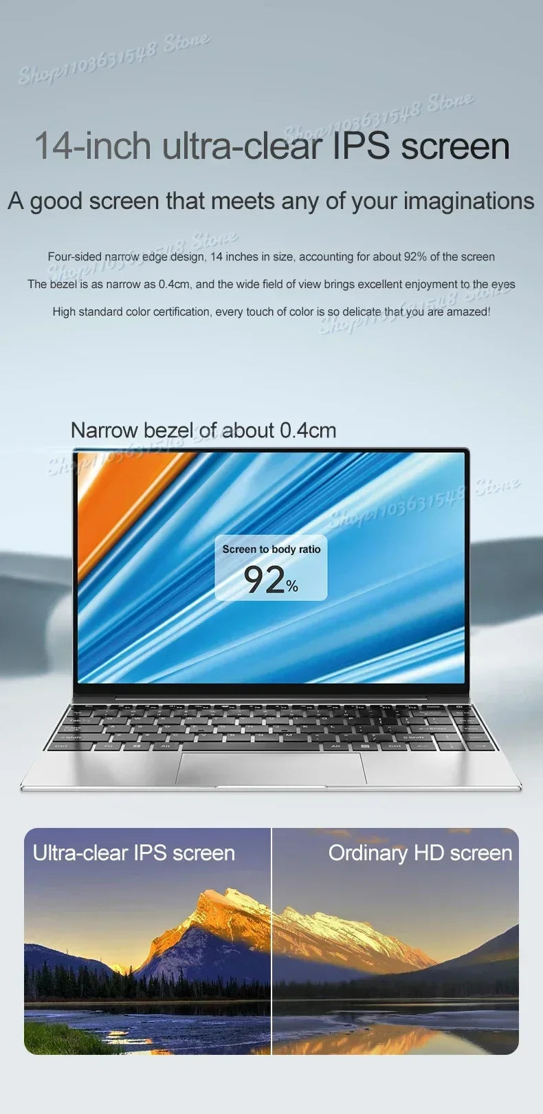 14.1" Ultra Slim Laptop 16GB RAM 2TB Intel N3700.