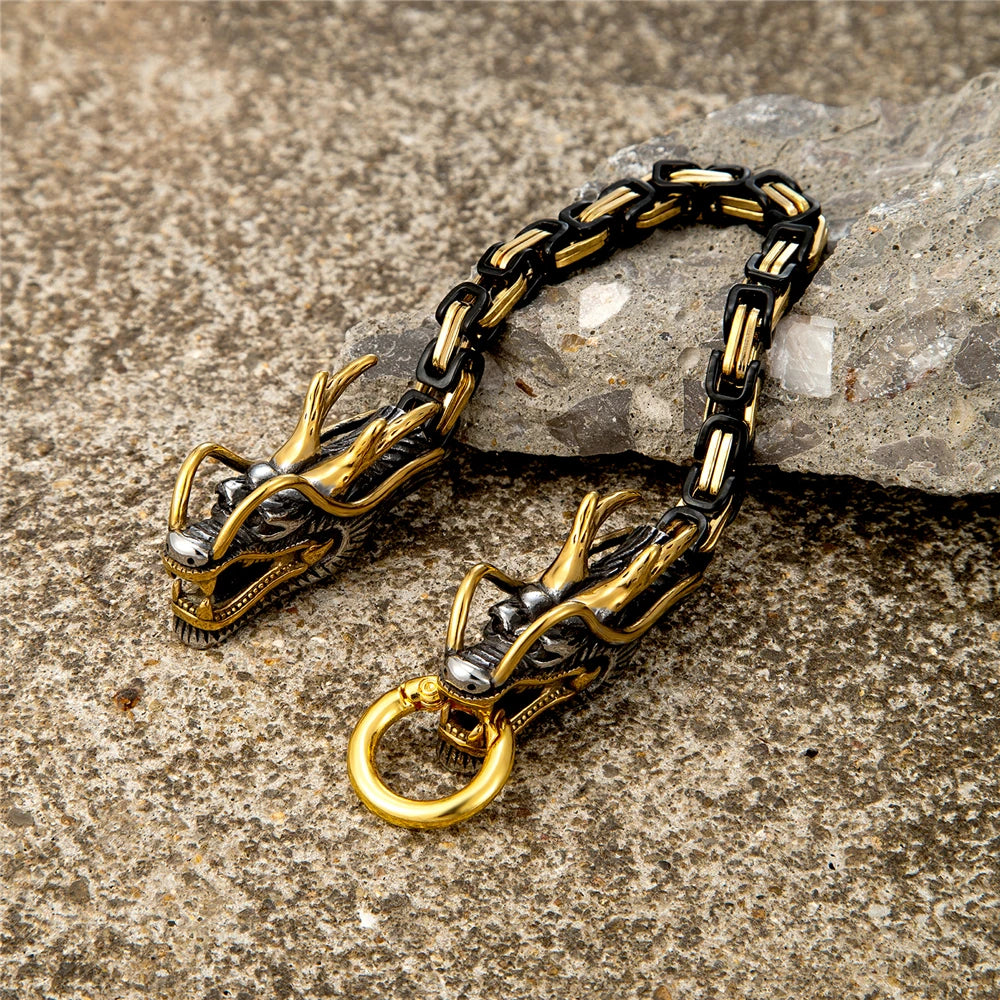 Men's Dragon Bracelets Mix Gold Color