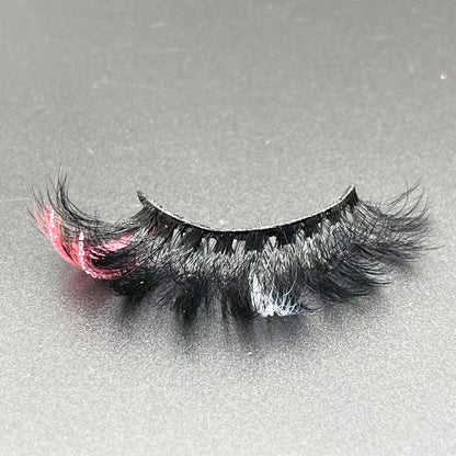 New glitter ombre Colored Lashes 20MM Mink Lashes Wholesale Dramatic Colorful Natural Eyelashes Extension Make up Fake Eyelashes