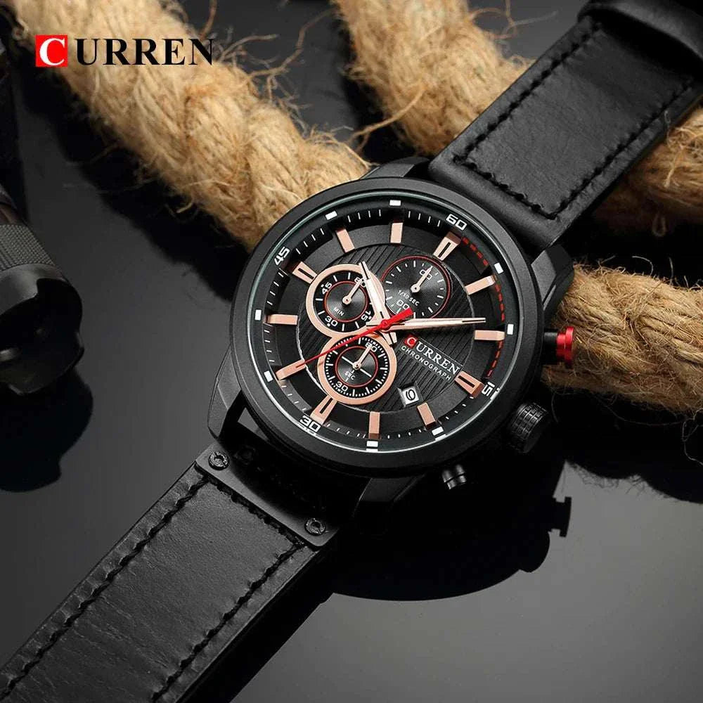 curren fashion date quartz men watch