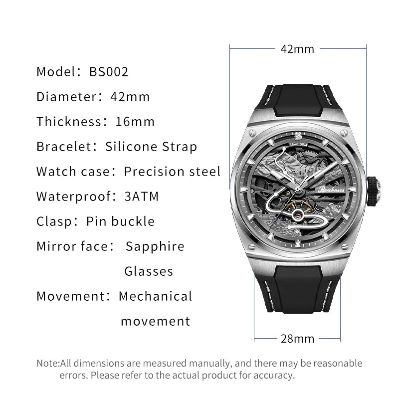 Mechanical Watch for Men Luminous Waterproof.