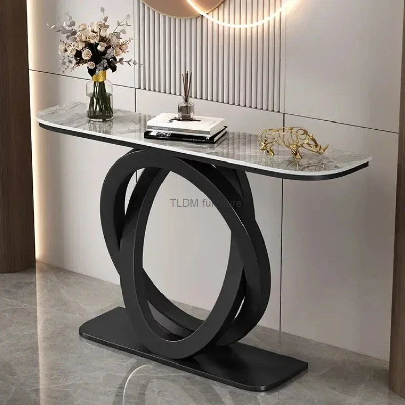 Luxurious Slate Console Table - Italian Semicircular.