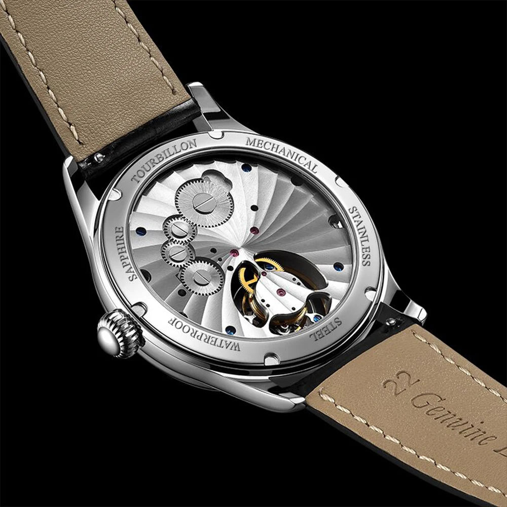 Aesop Real Flying Tourbillon Movement Mechanical Watches Luxury Watch for Men Skeleton Tourbillon Watch Sapphire Official Store