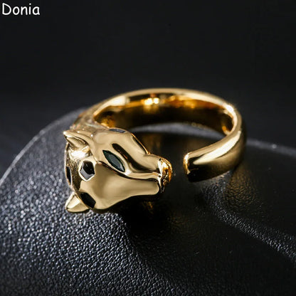 Jewelry European and American Glossy Leopard Ring.