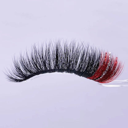 New glitter ombre Colored Lashes 20MM Mink Lashes Wholesale Dramatic Colorful Natural Eyelashes Extension Make up Fake Eyelashes