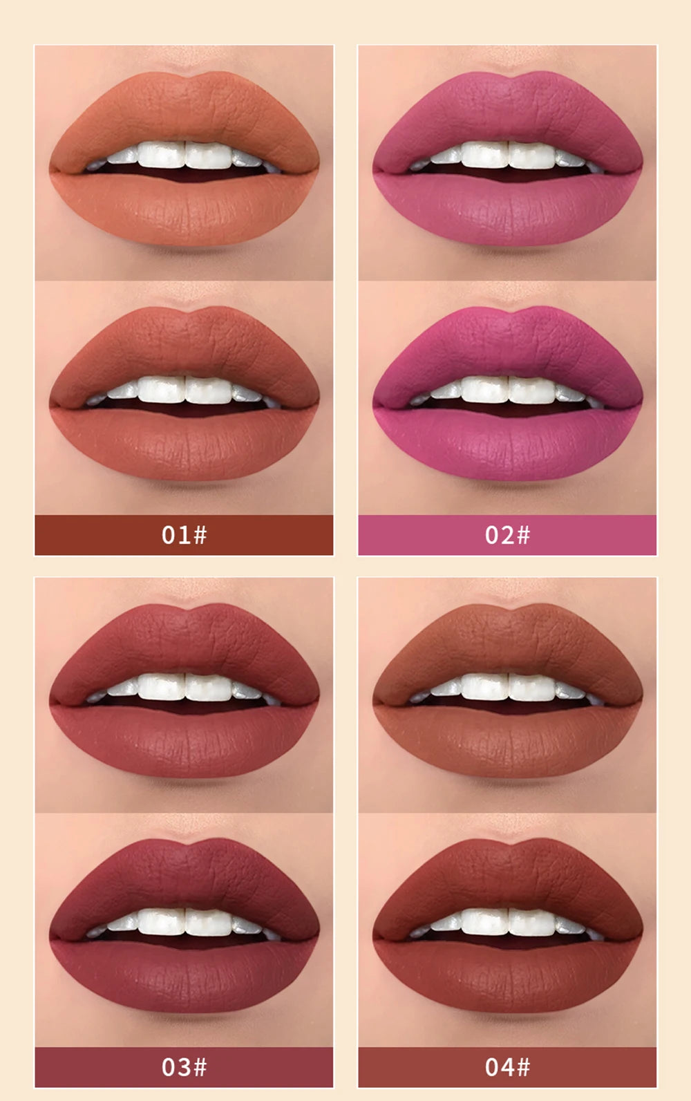 10 Colors 2 in 1 Matte Lipstick Lip.