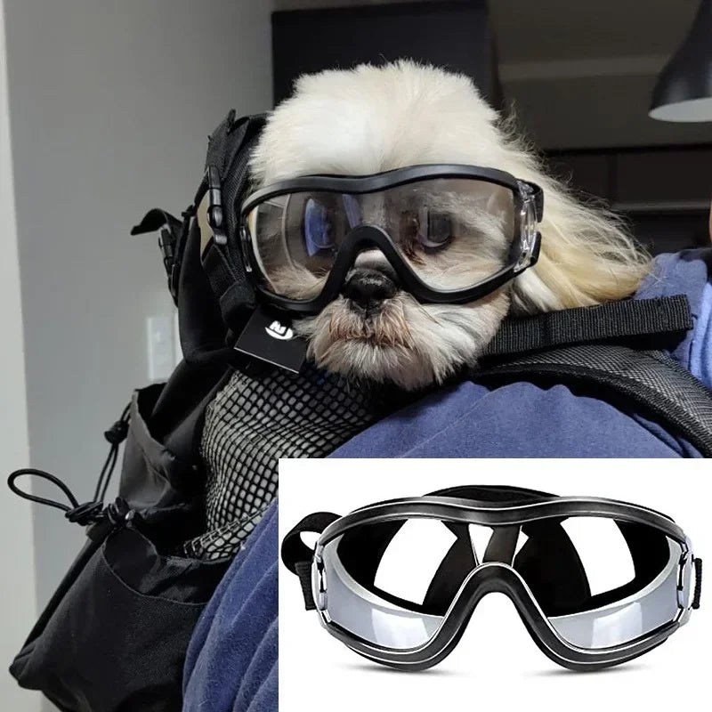 Dog Sunglasses Goggles Adjustable Strap for Travel Skiing and Anti-Fog Snow Goggles Pet Goggles for Medium To Large Dogs