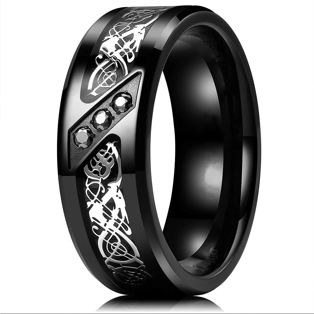 Fashion Couple Women's White Ring Sets Men's Stainless Steel.