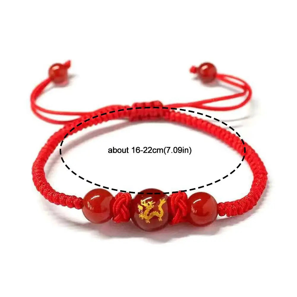 Chinese Style Dragon Bracelet 2024 Dragon Year Lucky Red Rope Bracelet Xmas Near Year Gift