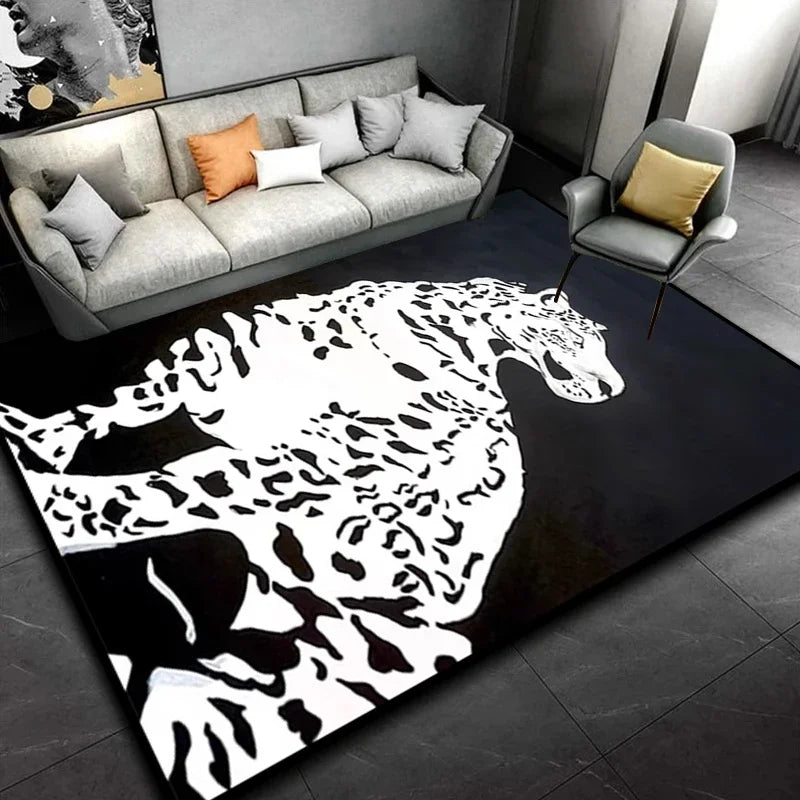 Nordic Leopard Print Living Room Carpet Fashion Bedroom Bedside Soft Floor Mat Cloakroom Leisure Area Plush Rug Ковер Tapis 러그