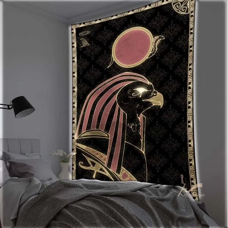 Egyptian God Themed Tapestry Cat Wall Hanging