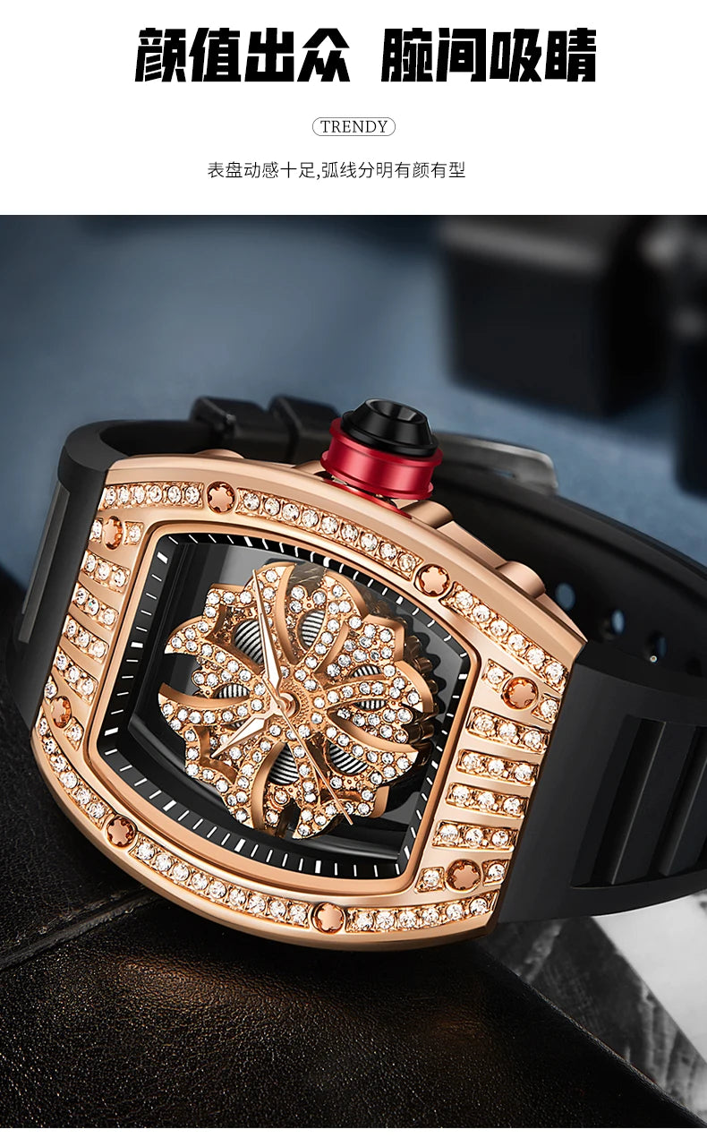 Luxury Diamond Men's Watch Fashion Automatic.