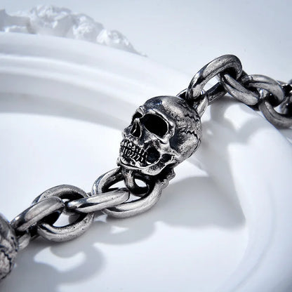 New Real Retro Silver Personality Bracelet Skull