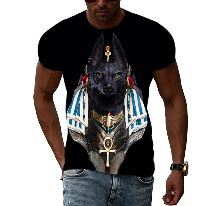 New Fashion Cool Style Anubis 3d Print Men's T Shirt.